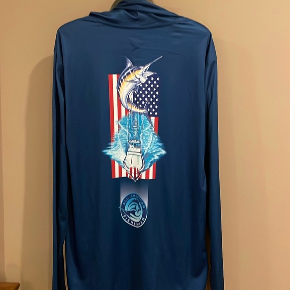 Like New (no tag) All American Fisherman Long Sleeve Performance Hoodie - Large - Picture 1 of 4